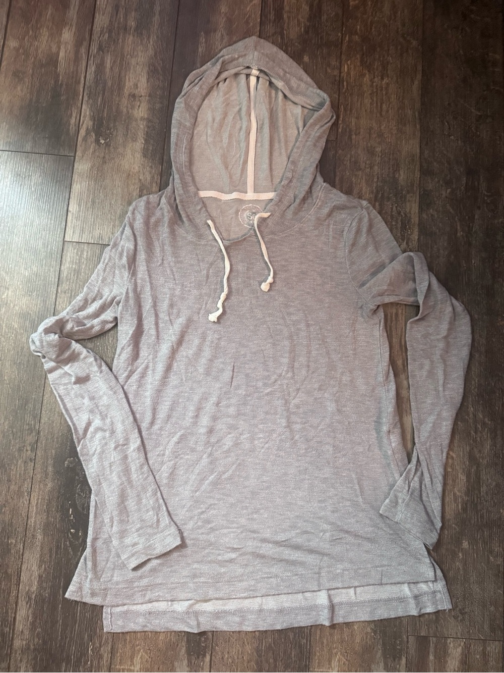 SO Light Gray Hooded Long Sleeve Women's Top